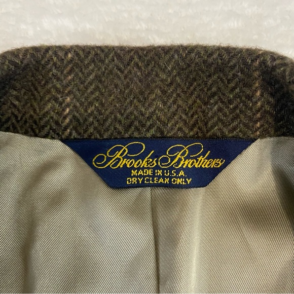 Vintage Brooks Brothers Sport Coat Blazer Jacket Mens sz 44 Camel Hair Plaid USA - Picture 6 of 16